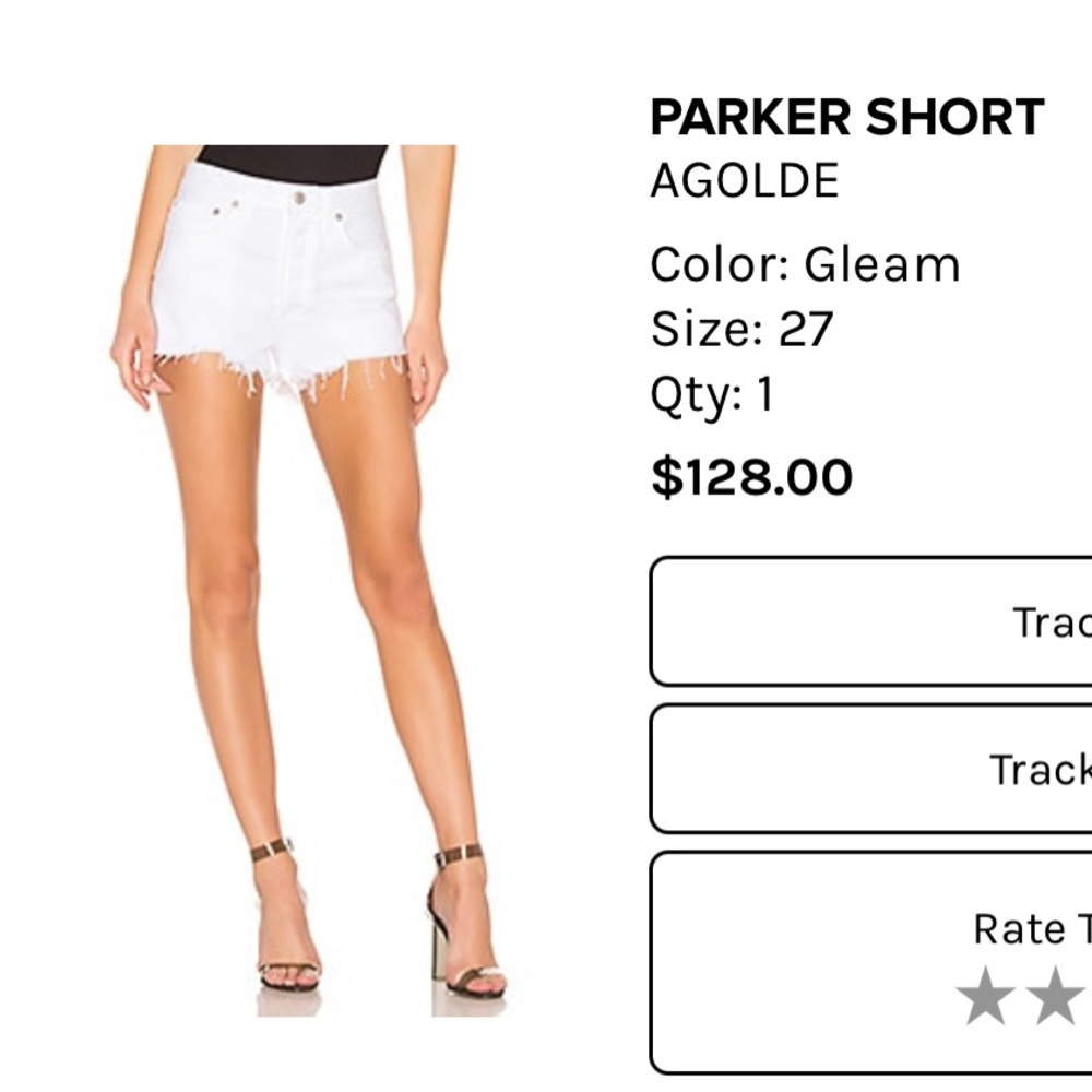AGOLDE WHITE PARKER JEAN SHORTS🤩🤍